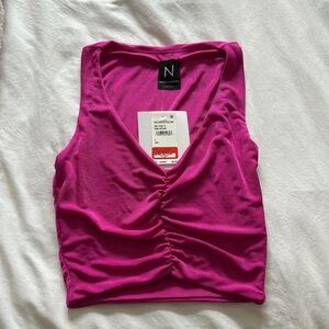 Nordstrom Fuchsia Ruched Crop Top